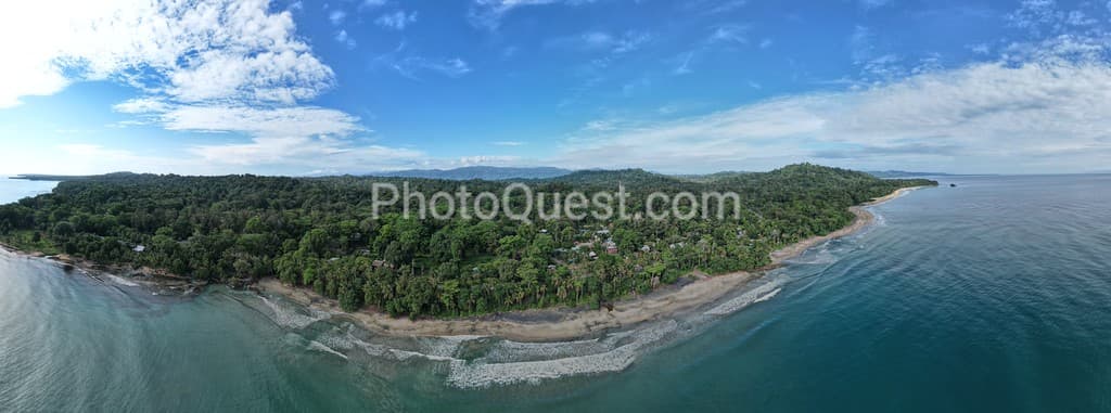 Caribbean Coast of Limon in Costa Rica -aerial views of Cocles, Punta Uva, Playa Chiquita and Puerto Viejo