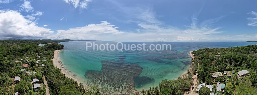 Caribbean Coast of Limon in Costa Rica -aerial views of Cocles, Punta Uva, Playa Chiquita and Puerto Viejo
