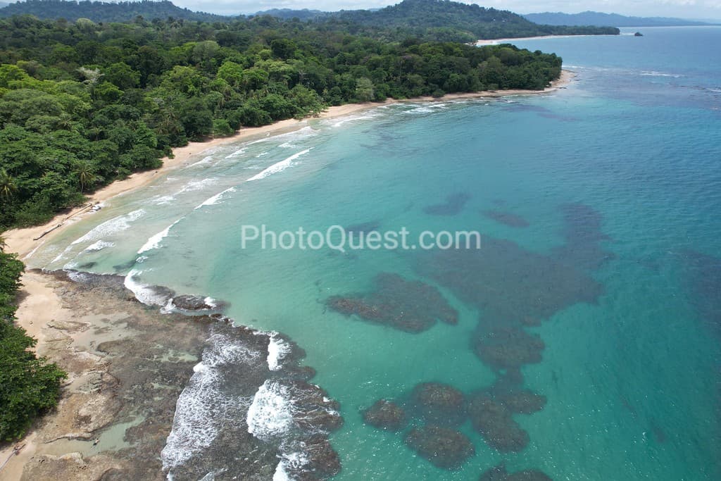 Caribbean Coast of Limon in Costa Rica -aerial views of Cocles, Punta Uva, Playa Chiquita and Puerto Viejo