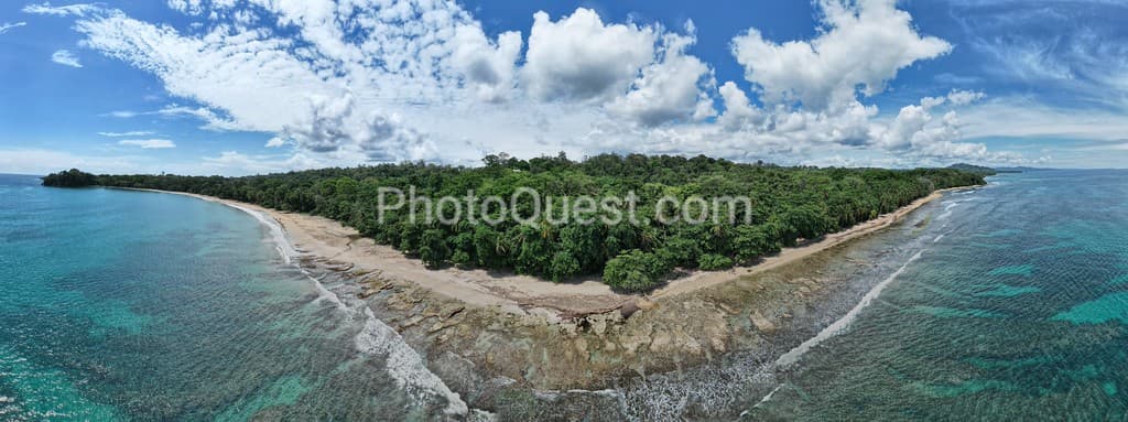 Caribbean Coast of Limon in Costa Rica -aerial views of Cocles, Punta Uva, Playa Chiquita and Puerto Viejo