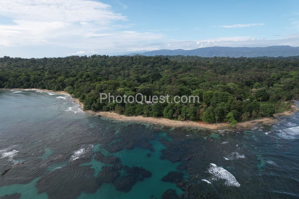 Caribbean Coast of Limon in Costa Rica -aerial views of Cocles, Punta Uva, Playa Chiquita and Puerto Viejo
