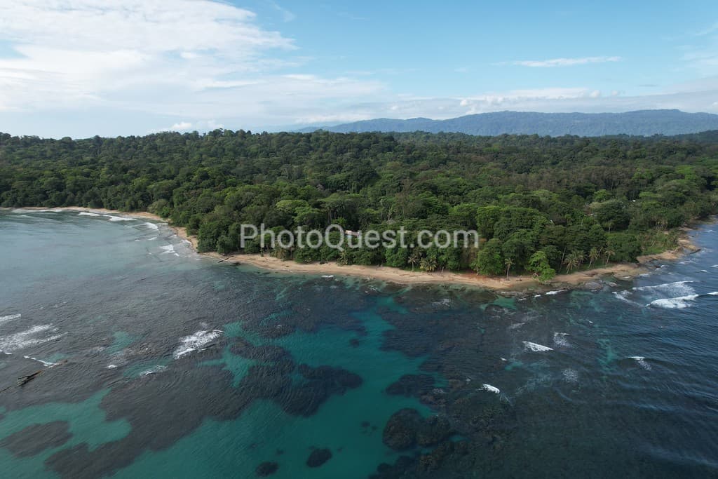 Caribbean Coast of Limon in Costa Rica -aerial views of Cocles, Punta Uva, Playa Chiquita and Puerto Viejo