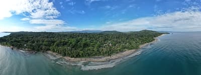 Caribbean Coast of Limon in Costa Rica -aerial views of Cocles, Punta Uva, Playa Chiquita and Puerto Viejo