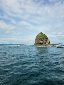 Island and boat from the Ocean