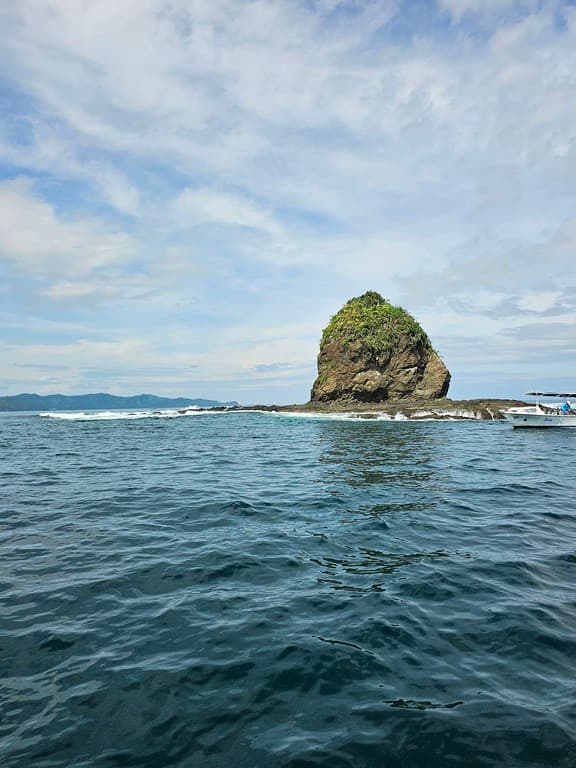 Island and boat from the Ocean