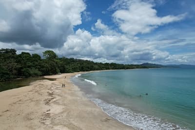 Caribbean Coast of Limon in Costa Rica -aerial views of Cocles, Punta Uva, Playa Chiquita and Puerto Viejo