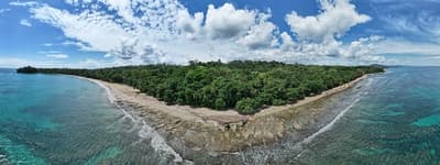 Caribbean Coast of Limon in Costa Rica -aerial views of Cocles, Punta Uva, Playa Chiquita and Puerto Viejo