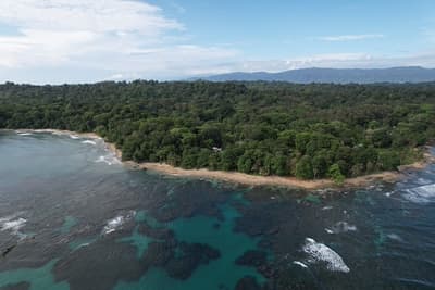 Caribbean Coast of Limon in Costa Rica -aerial views of Cocles, Punta Uva, Playa Chiquita and Puerto Viejo