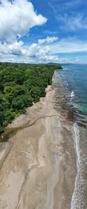 Caribbean Coast of Limon in Costa Rica -aerial views of Cocles, Punta Uva, Playa Chiquita and Puerto Viejo